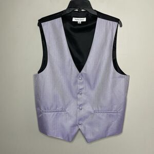 PRONTO UOMO Mens Purple 4-Button Vest EUC Sz L Button-Up Formal Wedding